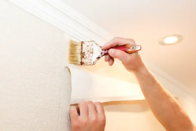 Pose de papier peint à Jozerand — revêtements muraux et toiles de verre